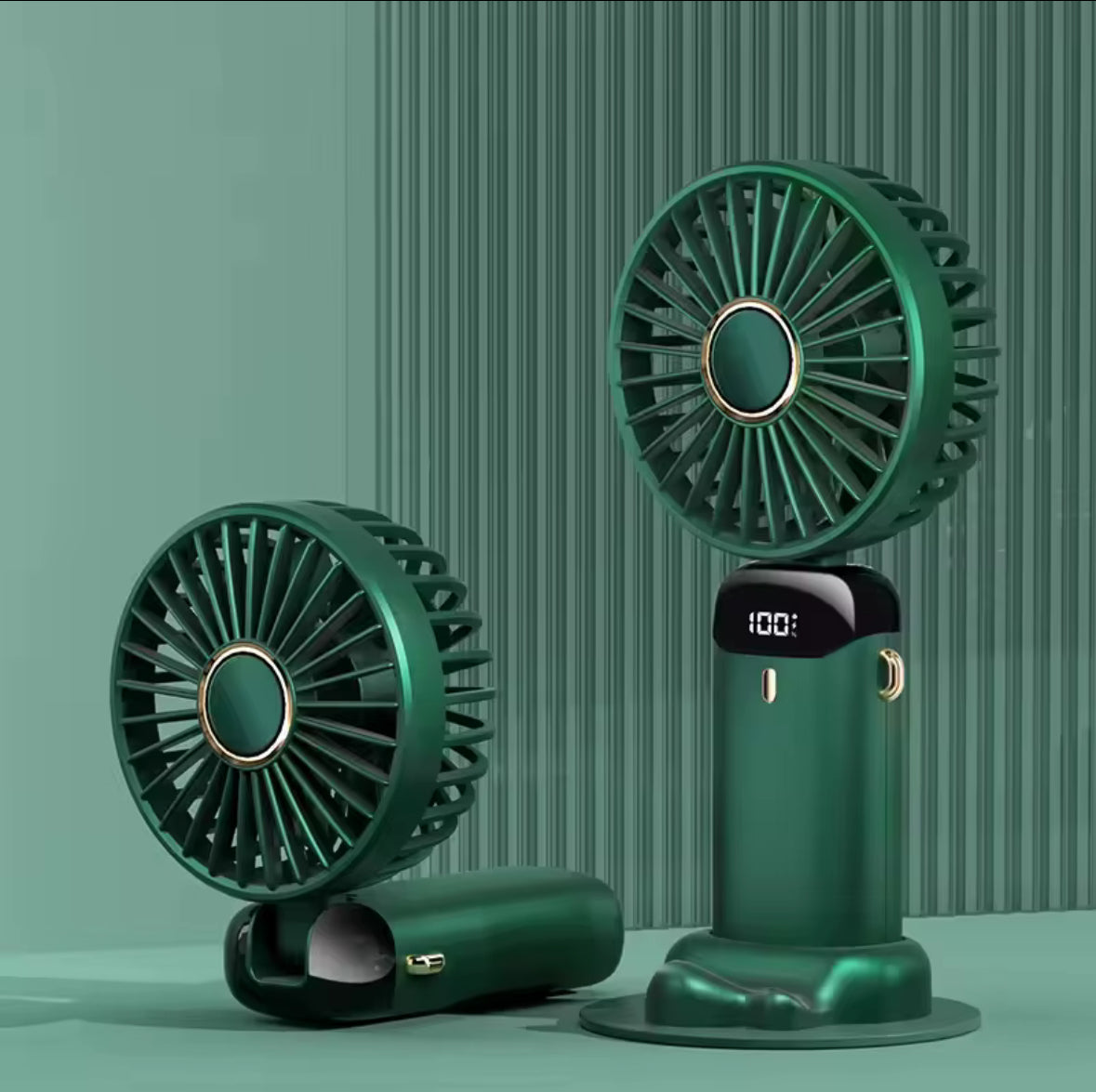 AirCool Aero foldable handheld fan in green